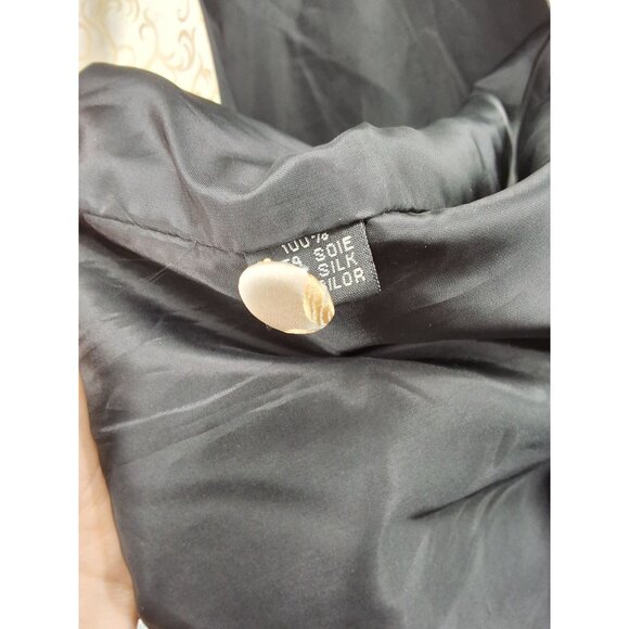 CooFandy Rose Pattern Black Blazer w/ Pocket Square Size L - Picture 7 of 9